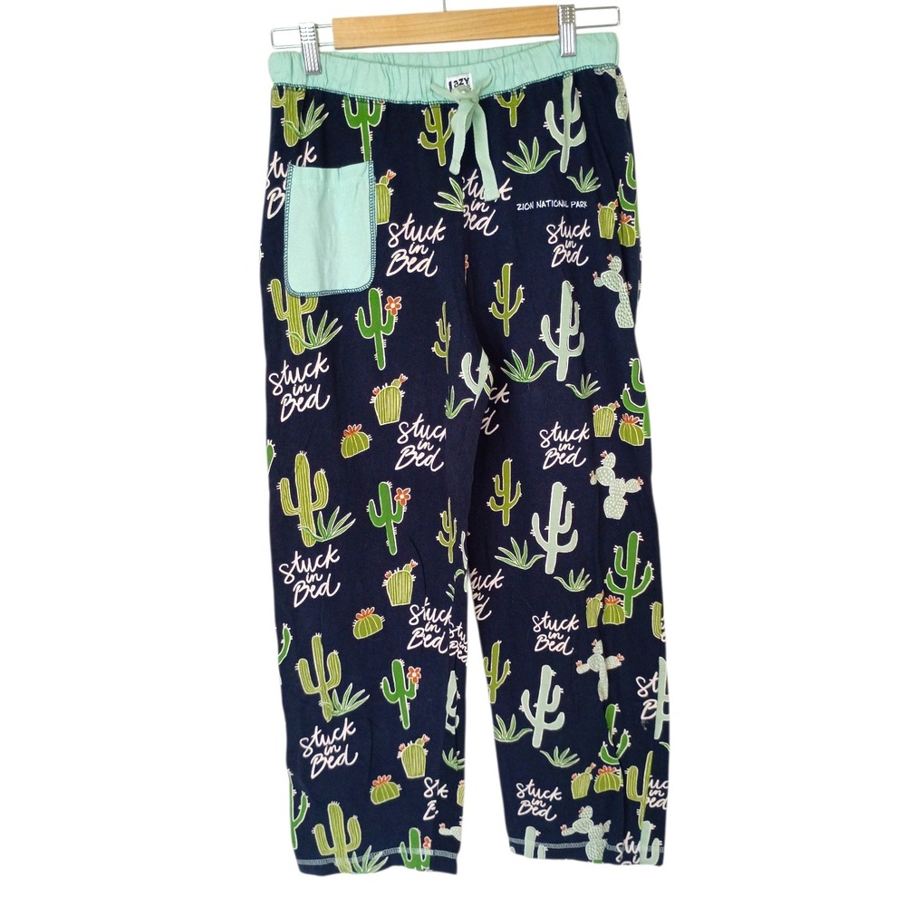 Lazy One Zion National Park Cactus Stuck in Bed Pajama Pants Navy Blue Small